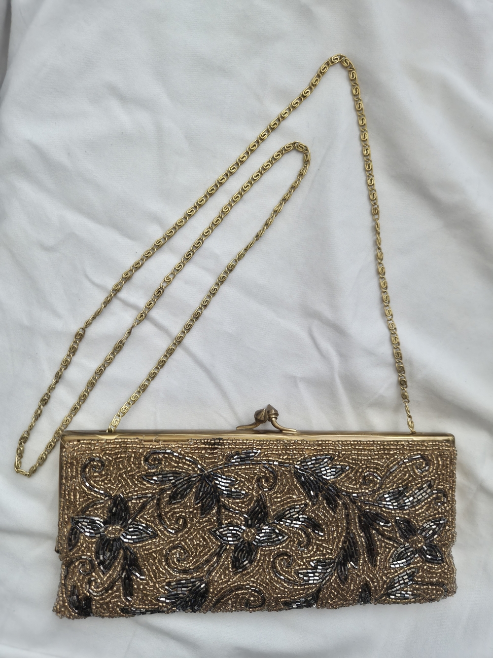 Vintage Monya Beaded Clutch with Strap